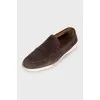 Men's brown suede loafers