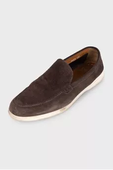 Men's brown suede loafers