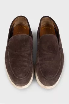 Men's brown suede loafers