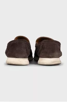 Men's brown suede loafers