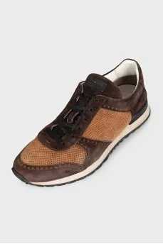 Men's brown suede sneakers