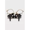 Leather sandals with a gold bow