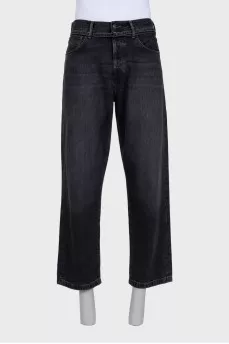 Men's cropped jeans with buttons
