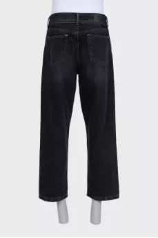 Men's cropped jeans with buttons