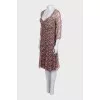 Fitted silk dress with floral print