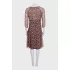 Fitted silk dress with floral print