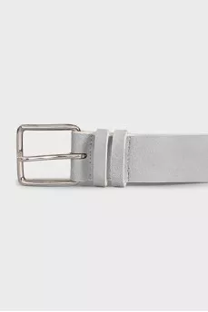 Gray leather belt
