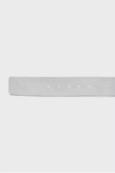 Gray leather belt