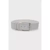 Gray leather belt