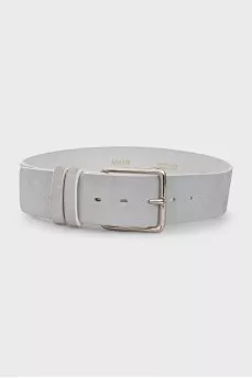Gray leather belt
