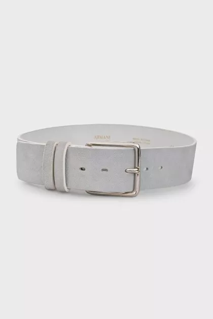 Gray leather belt