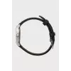 Round wristwatch with leather strap