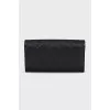 Quilted leather wallet with logo
