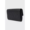 Quilted leather wallet with logo