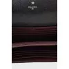 Quilted leather wallet with logo