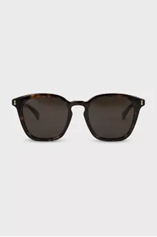 Brown frame sunglasses with print