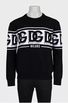 Men's black and white logo sweater