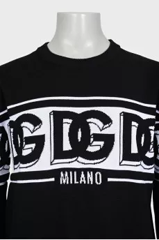 Men's black and white logo sweater