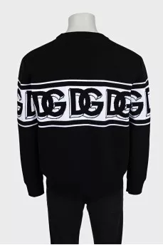 Men's black and white logo sweater