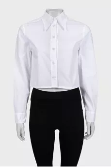 Cropped button-down shirt