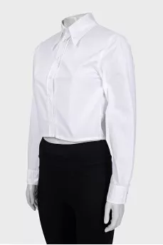 Cropped button-down shirt