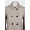 Beige straight-cut leather jacket