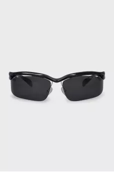 Black sunglasses with a shaped frame