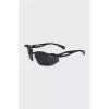 Black sunglasses with a shaped frame