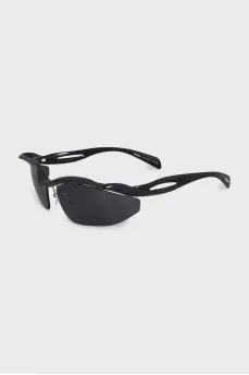 Black sunglasses with a shaped frame