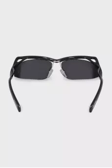 Black sunglasses with a shaped frame