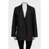 Black cropped coat with buttons