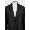 Black cropped coat with buttons