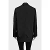 Black cropped coat with buttons