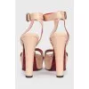 Beige leather high-heeled sandals