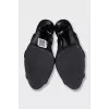 Black lace-up sandals with mesh