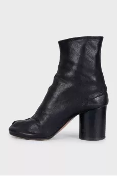 Black Tabi leather ankle boots