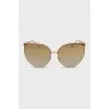 Cat eye sunglasses with gold frames