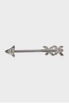 Silver arrow-shaped brooch