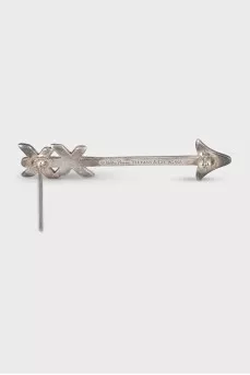 Silver arrow-shaped brooch