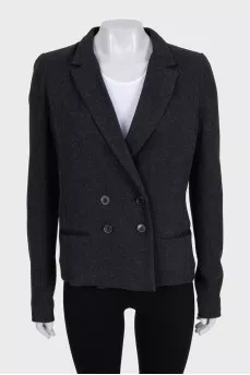 Double-breasted straight-cut jacket