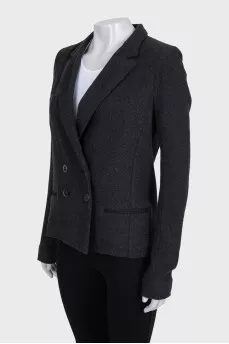 Double-breasted straight-cut jacket