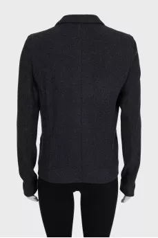 Double-breasted straight-cut jacket