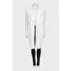 Long wool vest with patch pockets