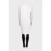 Long wool vest with patch pockets