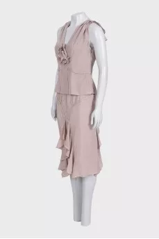 Vintage pink top and skirt suit