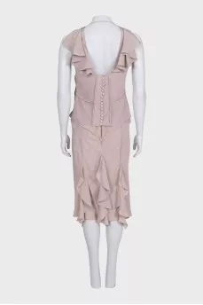 Vintage pink top and skirt suit
