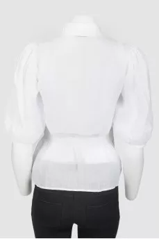 White blouse with mother-of-pearl buttons