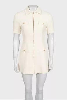 Tweed beige jumpsuit with tag