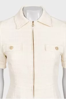 Tweed beige jumpsuit with tag