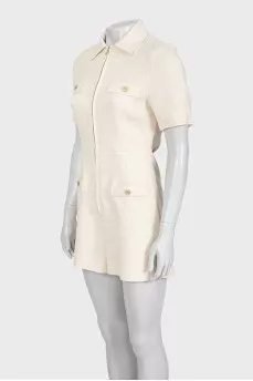 Tweed beige jumpsuit with tag